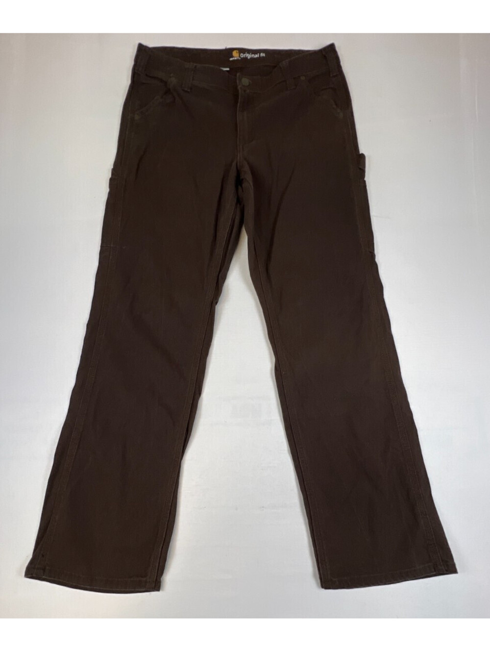 Carhartt Women 10 Regular Brown Original Fit Utility Cargo Pants Cotton Spandex
